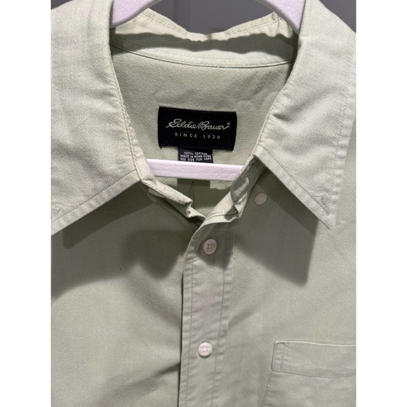 Eddie Bauer Green Khaki Button-Down Long Sleeve Size Large - Picture 7 of 7